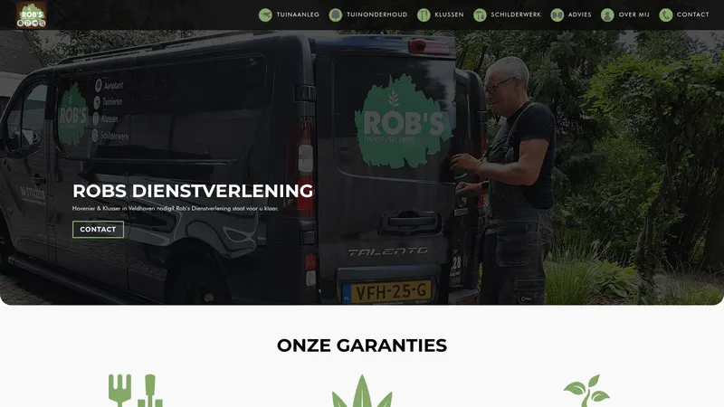Website van Rob's Dienstverlening