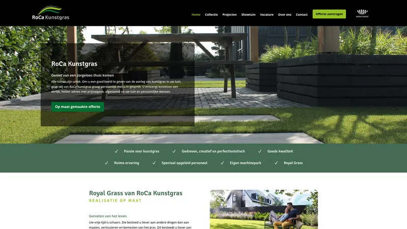 Website van RoCa Kunstgras