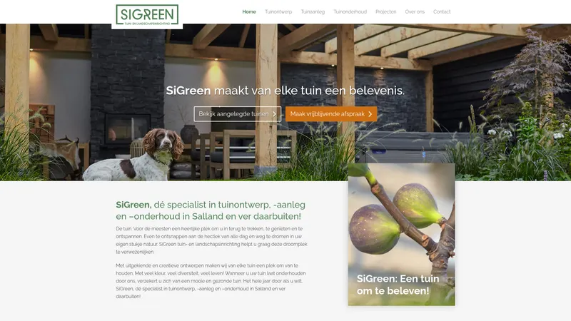 Website van SIGREEN tuin- en landschapsinrichting