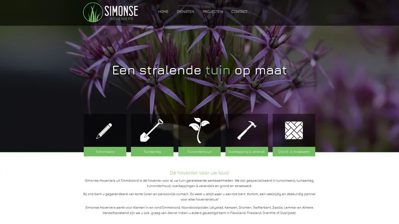 Website van Simonse Hoveniers