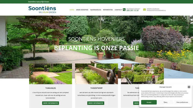 Website van Soontiens Hoveniers