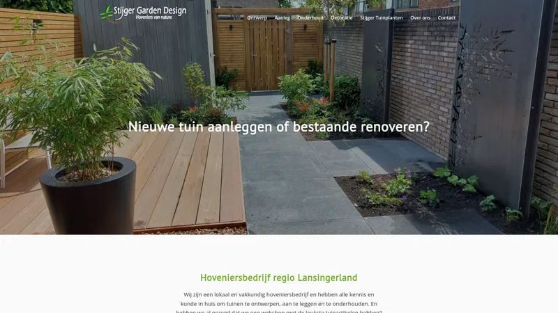 Website van Stijger Garden Design