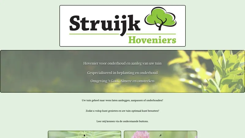 Website van Struijk Hoveniers