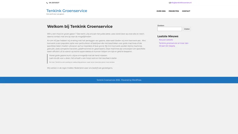Website van Tenkink Groenservice