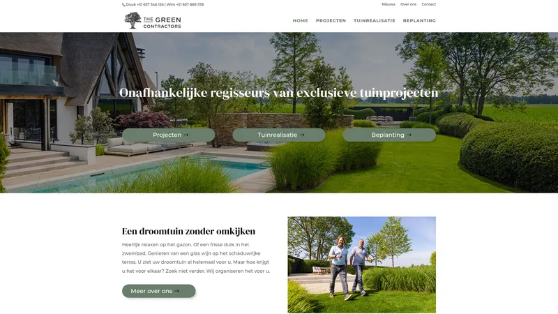 Website van The Green Contractors
