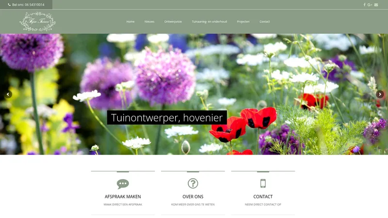 Website van Thijm Tuinen Tuinontwerpers en Hoveniers