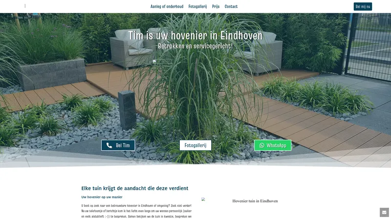 Website van Tim van de Moosdijk Hovenier