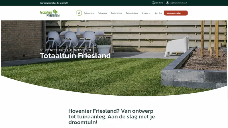 Website van Totaaltuin Friesland