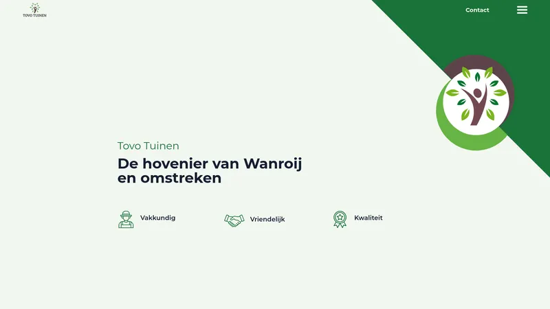 Website van Tovo Tuinen