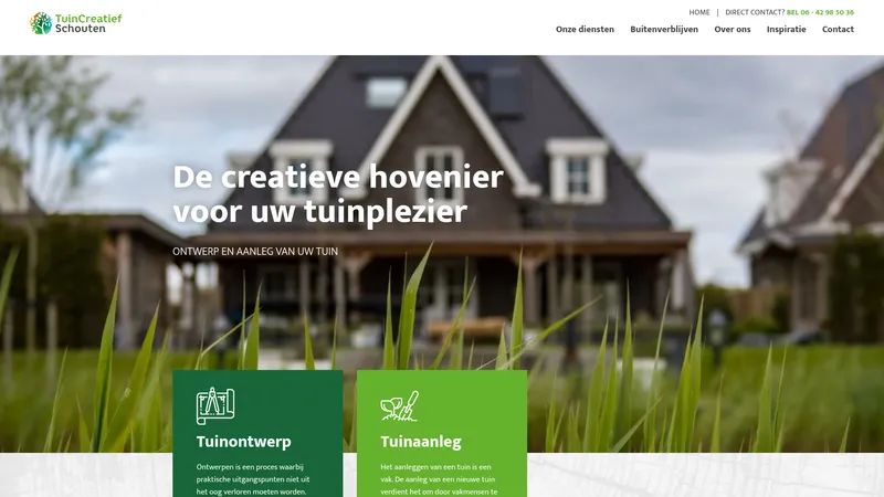 Website van Tuincreatief Schouten
