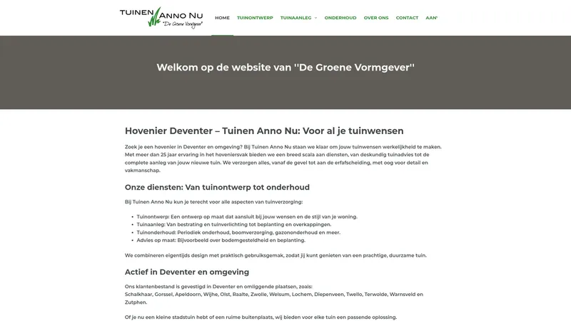 Website van Tuinen Anno Nu