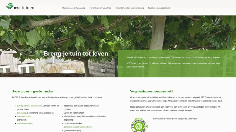Website van Tuinen B.V