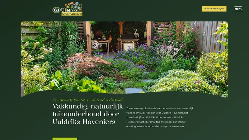 Website van Uuldriks Hoveniers