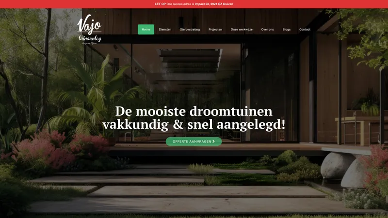 Website van Vajo Tuinaanleg Westervoort