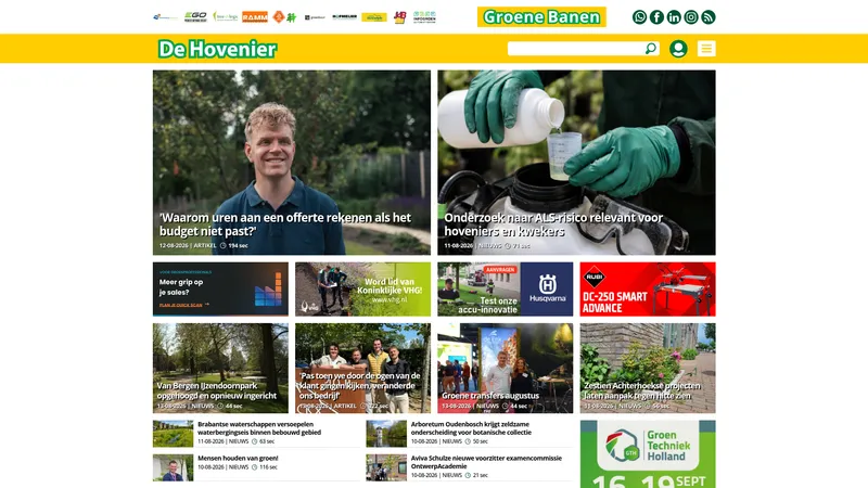 Website van Vakblad De Hovenier