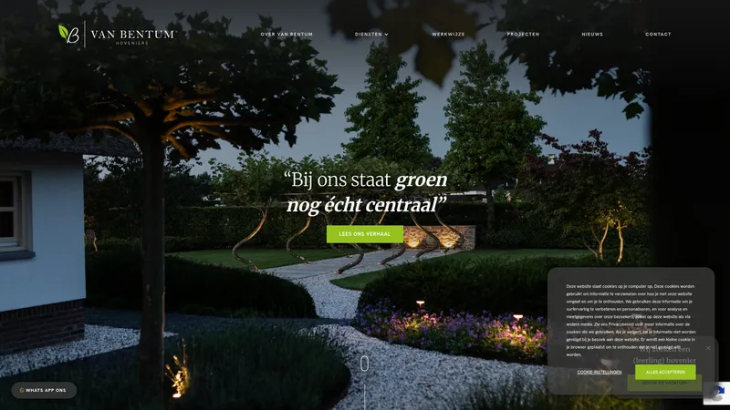 Website van Van Bentum Hoveniers