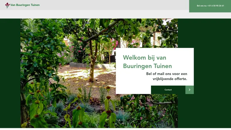 Website van Van Buuringen Tuinen