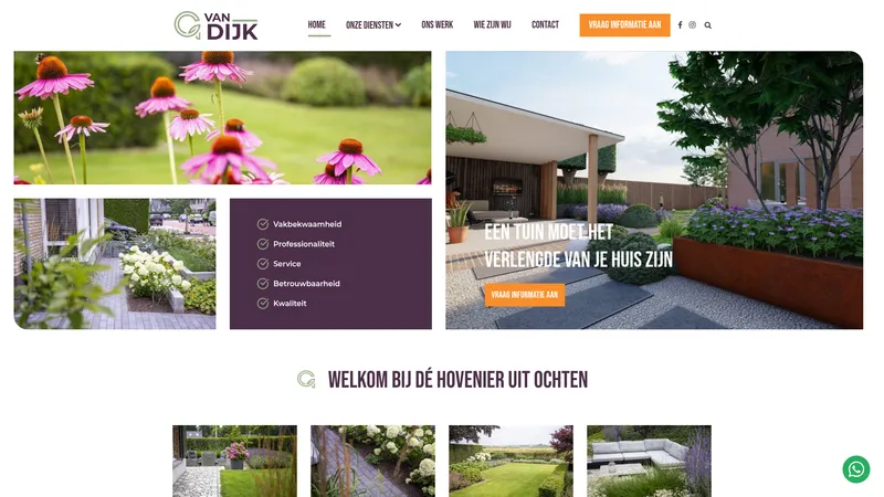 Website van Van Dijk Buiteninrichting