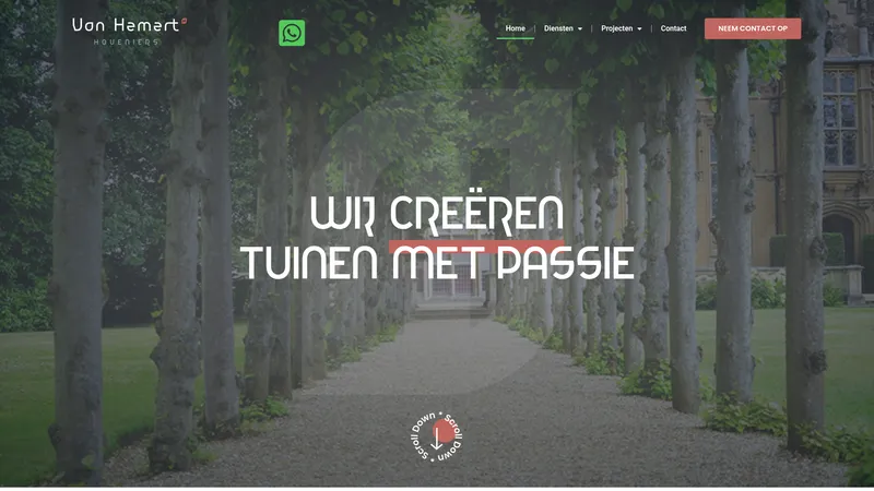 Website van Van Hemert Hoveniers