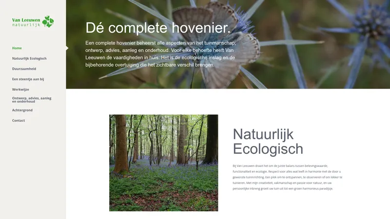 Website van van Leeuwen Natuurlijk Hovenier