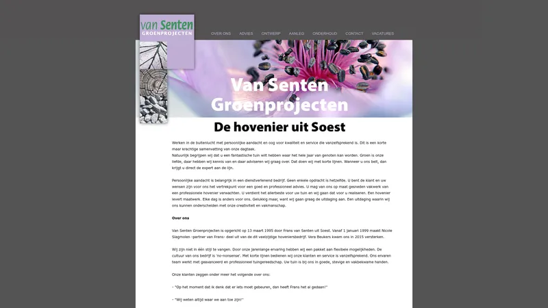 Website van van senten groenprojecten