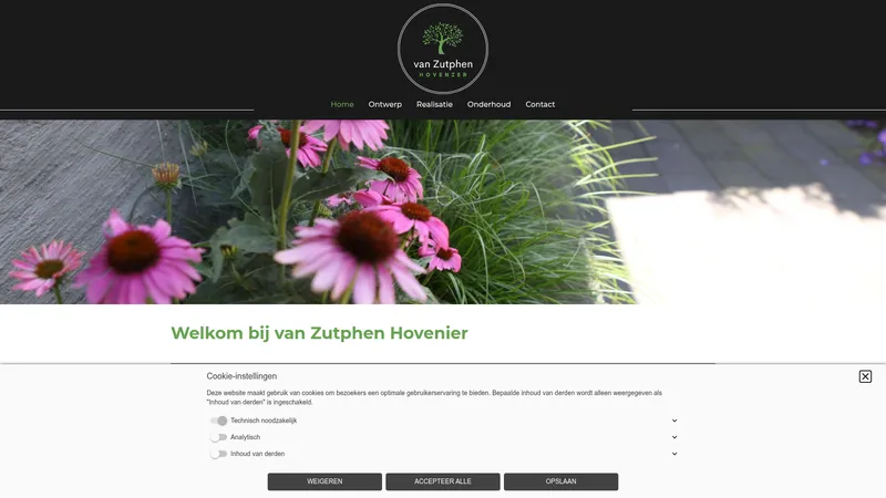 Website van van Zutphen Hovenier