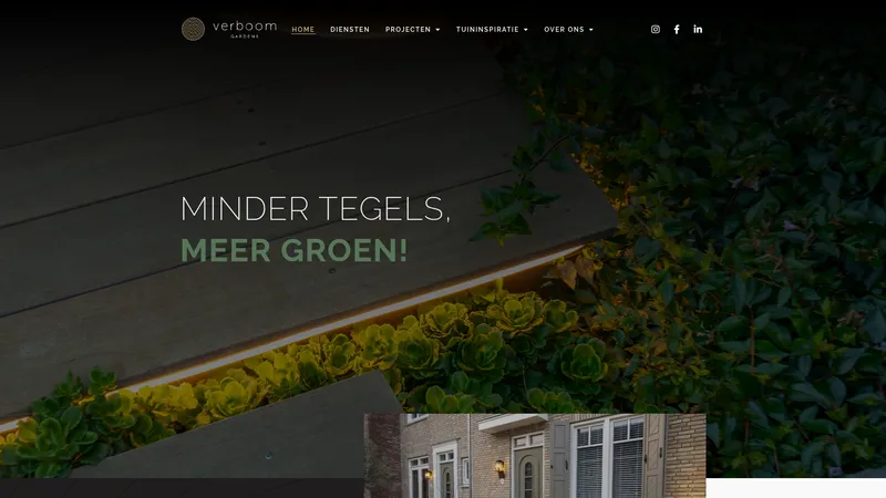 Website van Verboom Gardens