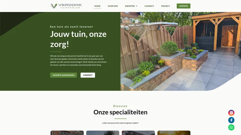 Website van verdonktuinaanleg Co