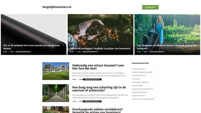 Website van Vergelijkhoveniers