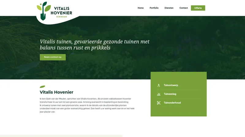 Website van Vitalis Hovenier