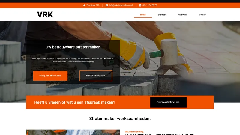 Website van VRK Dienstverlening