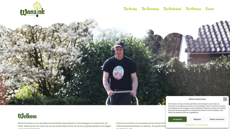 Website van Wansink Hoveniers Hoveniers