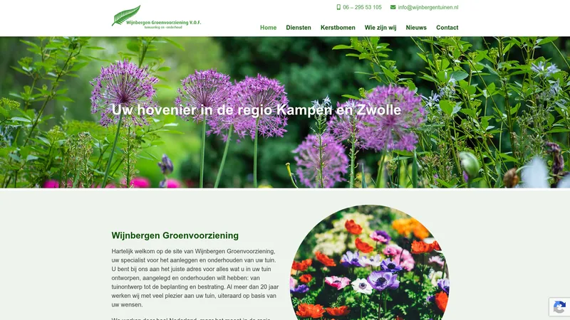 Website van Wijnbergen Groenvoorziening