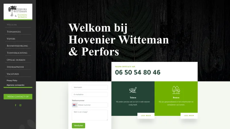 Website van Witteman & Perfors