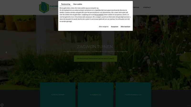 Website van Zagwijn Tuinen